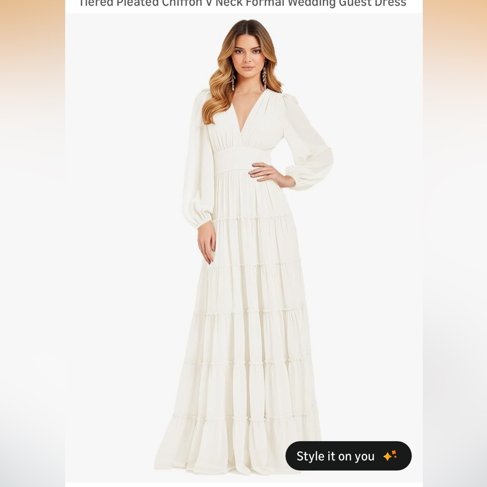 Puffy Sleeve Women Dress with Ruffle Tiered
